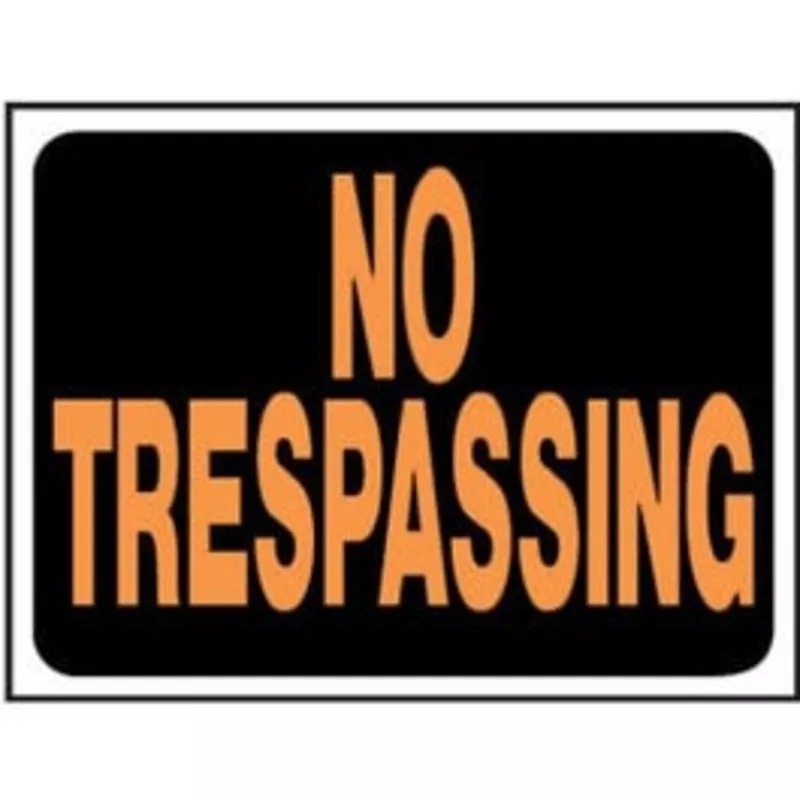no-trespassing-sign-hy-glo-orange-black-plastic-9-x-12-in “No Trespassing” Sign, Hy-Glo Orange/ Black Plastic, 9 x 12-In.